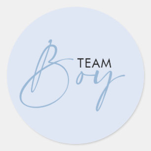Team Boy Blue Gender Reveal Voting  Classic Round Sticker