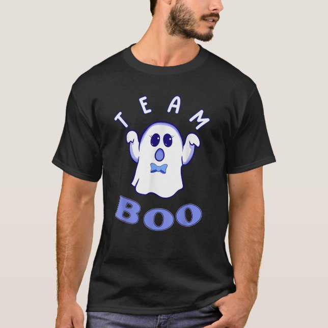 Team Boy Boo We Love You Halloween Gender Reveal P T-Shirt (Front)