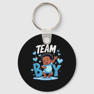 Team Boy Design Gender Reveal New Baby Boy  Key Ring
