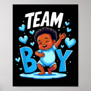 Team Boy Design Gender Reveal New Baby Boy Poster