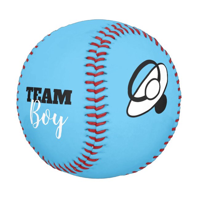 Team Boy Gender Reveal Baseball (Angled)
