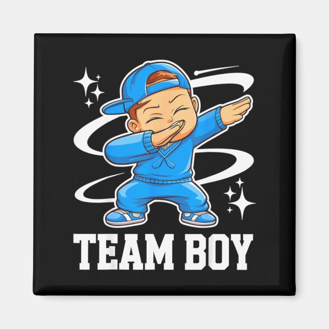 Team Boy Gender Reveal Party Baby Announcement  Magnet (Front)