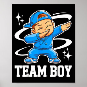 Team Boy Gender Reveal Party Baby Announcement Poster