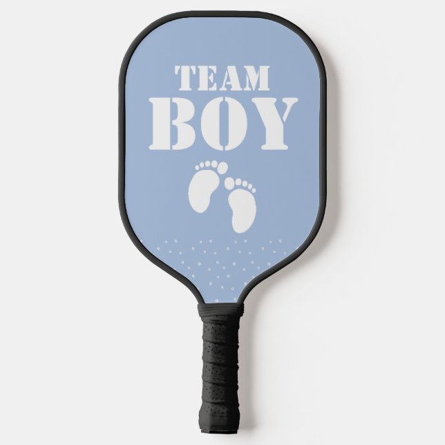 Team Boy Gender Reveal Party Game Pickleball Paddle (Back)