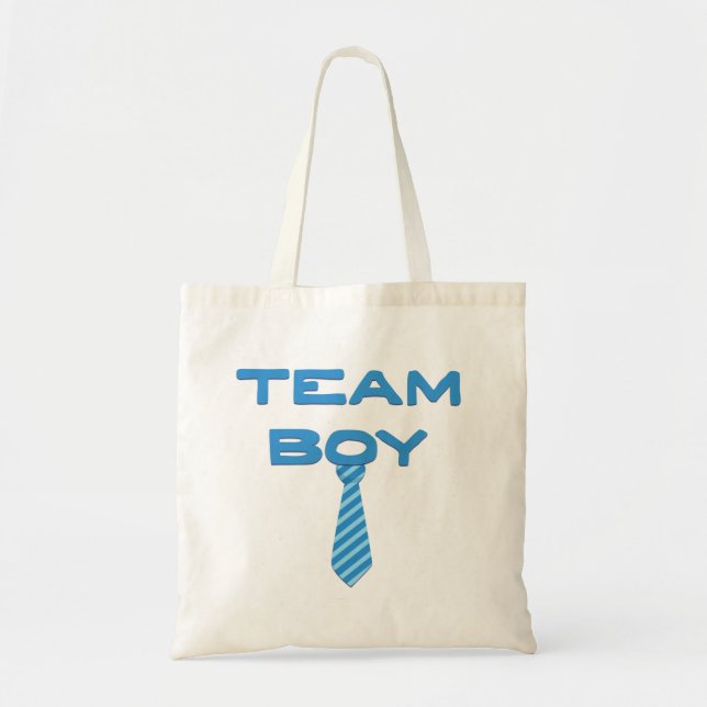 Team Boy Gender Reveal Tote Bag (Front)