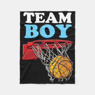 Team Boy Sketll Gender Reveal Blue Fleece Blanket