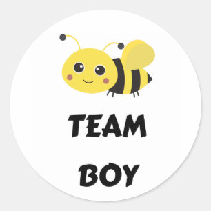 Team Boy Vote gender reveal party Classic Round Sticker