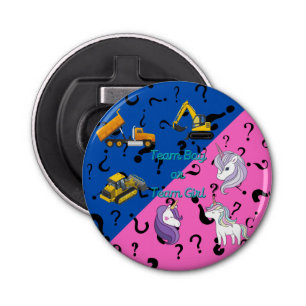 Team Boy vs Team Girl Heavy Equipment vs Unicorns Bottle Opener