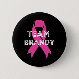 Team Brandy Personalized Breast Cancer Awareness   6 Cm Round Badge