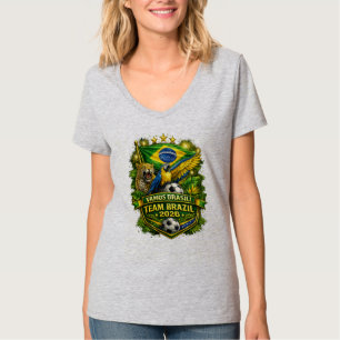 Team Brazil 2026 Jaguar & Macaw Soccer Fan  T-Shirt