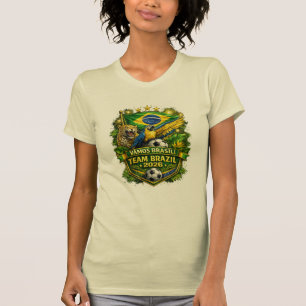 Team Brazil 2026 Jaguar & Macaw Soccer Fan T-Shirt