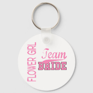 Team Bride 1 FLOWER GIRL Key Ring
