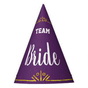 Team Bride Any Custom Colour with Gold Party Hat