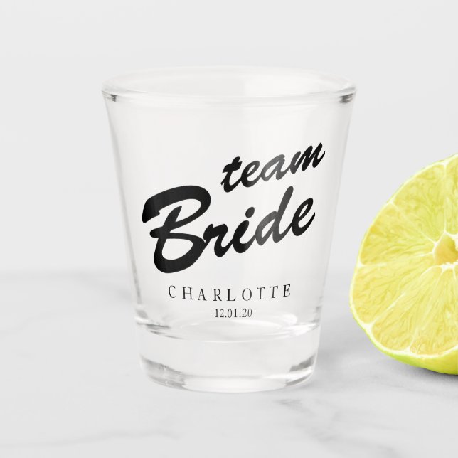 Team Bride Bachelorette Party Personalised Shot Glass (Front)
