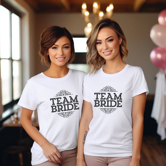 Team Bride Bachelorette Wedding Party Bridesmaid T-Shirt (Creator Uploaded)
