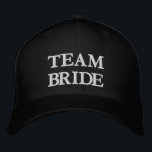 Team Bride black and white elegant typography Embroidered Hat<br><div class="desc">Team Bride black and white elegant typography bridesmaid Embroidered Baseball Cap. 
Available in many colours and style options.</div>