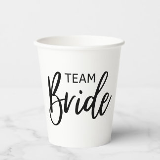 Team Bride Black Paper Cups