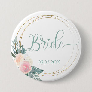 TEAM BRIDE! Blumen Kranz  Button