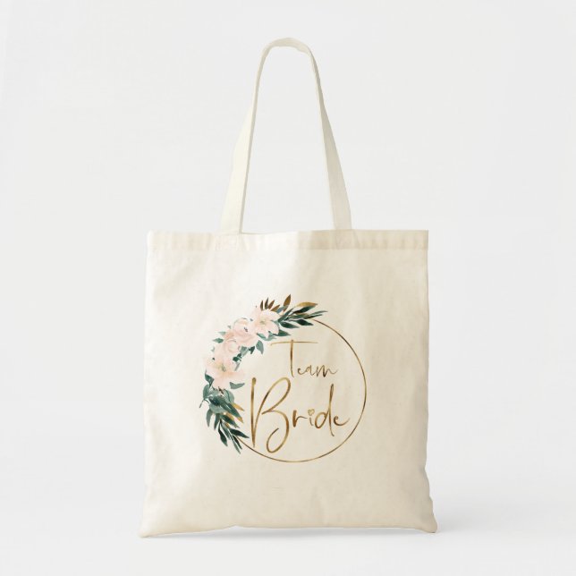 Team Bride Blumen Kranz Tote Bag (Front)