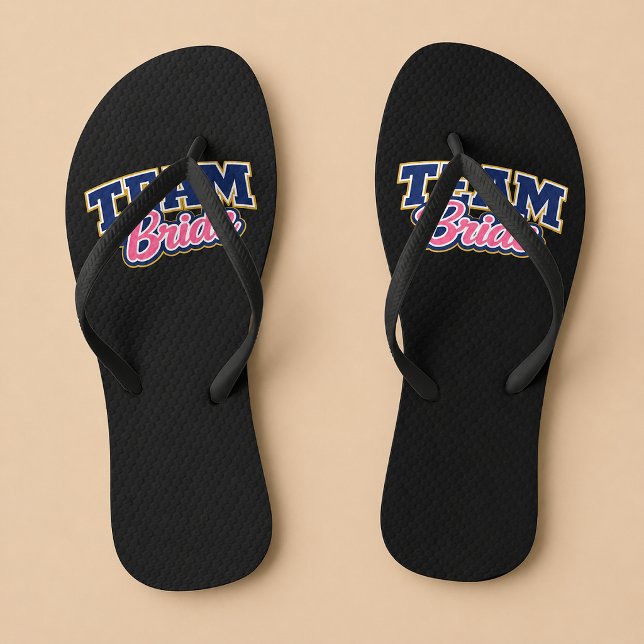 Team Bride Bold Wedding Party Jandals (Creator Uploaded)