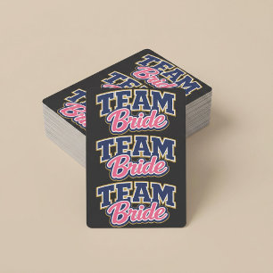 Team Bride Bold Wedding Party Playing Cards