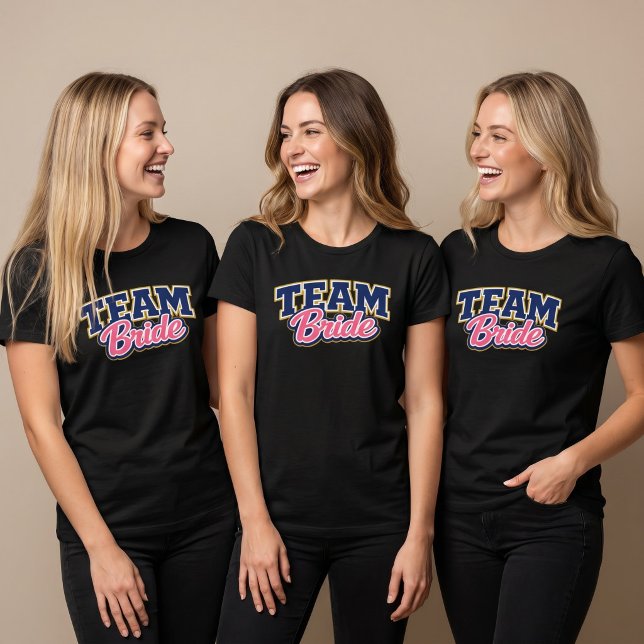 Team Bride Bold Wedding Party T-Shirt (Creator Uploaded)
