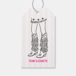 Team Bride Boots Nash Bash Cowgirl Bachelorette Gift Tags
