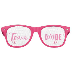 Team Bride Bridal Bachelorette Party Fun Pink Retro Sunglasses