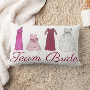 Team Bride Bridesmaid Bridal Party Gowns Wedding Lumbar Cushion