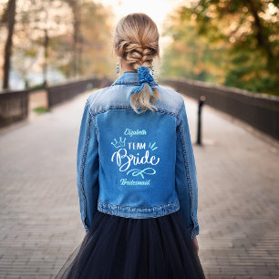 "Team Bride" Bridesmaid Personalised Denim Jacket