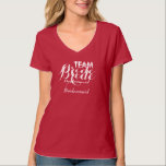 Team Bride Bridesmaid Tee<br><div class="desc">Keep the team legit with these wedding party team shirts. The front says "Team Bride" and the back has the name and wedding date of the happy couple. Unless your wedding is for Mark and Jennifer and the wedding is on 8/20/17, don't forget to change text to your own specifications!...</div>