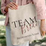 Team Bride | Bridesmaid | Wedding Tote Bag<br><div class="desc">Team Bride | Bridesmaid | Wedding Tote Bag .Customise it by changing the bridesmaid's name for each of your bridesmaid. For any further customisation feel free to contact me.</div>