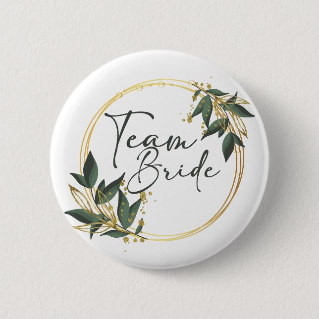 Team Bride Button with golden inscription (Front)