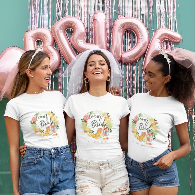 Team Bride | Citrus Bachelorette Bridesmaid T-Shirt (Creator Uploaded)