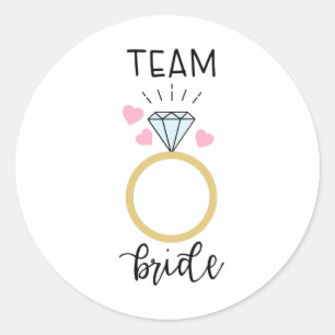 Team Bride Classic Round Sticker
