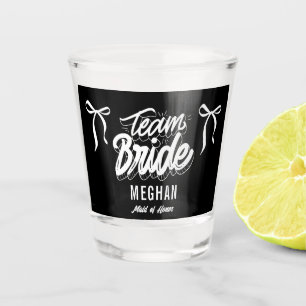 Team Bride Coquette Bow Bridesmaid Wedding Shot Glass