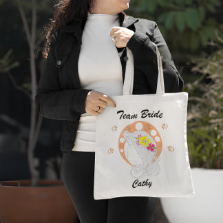 Team Bride | Customisable Hand Sketch   Tote Bag
