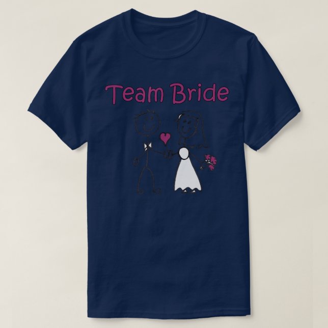 Team Bride Cute Wedding T Shirts (Design Front)