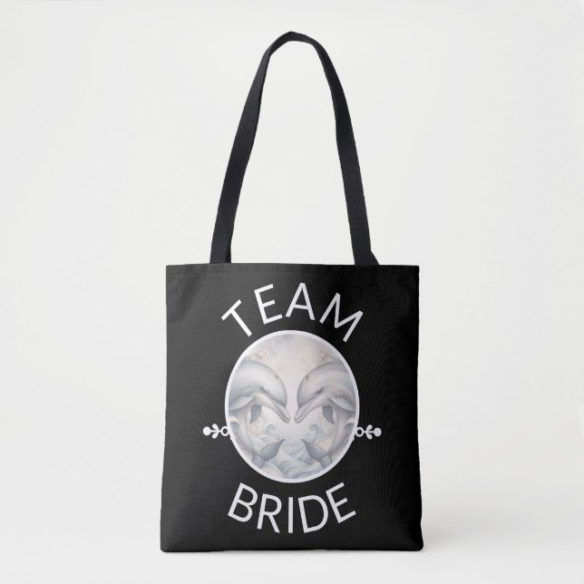 Team Bride Dolphin Style Womens Tote Bag (Front)