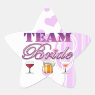 Team Bride Drinks Bridesmaids Wedding Bridal Party Star Sticker
