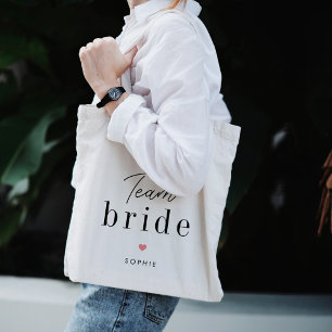 Team Bride Editable Colour Bridal Party Tote Bag