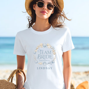Team Bride! Elegant Beach Coastal Bride Seashell T-Shirt