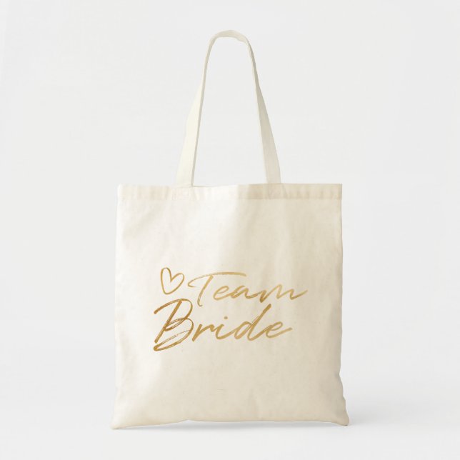 Team Bride - Gold faux foil tote bag (Front)