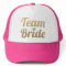 Team Bride Gold Glitter Hot Pink Trucker Hat