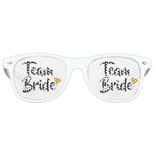 Team Bride Gold Heart Retro Sunglasses