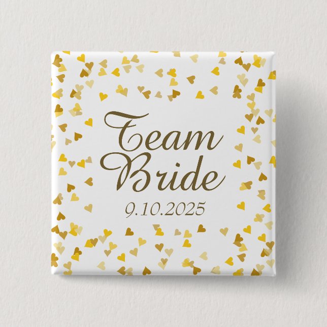 Team Bride / Groom 15 Cm Square Badge (Front)