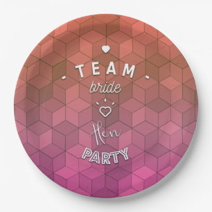 Team bride - hen party paper plate