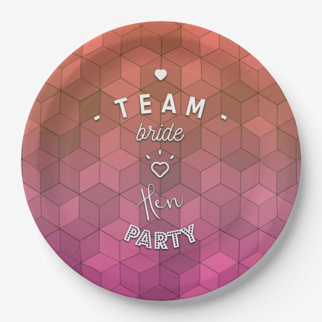 Team bride - hen party paper plate (Front)