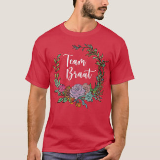 Team Bride I Floral Wreath Wedding Boho Style Euca T-Shirt
