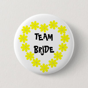 Team Bride in Yellow 6 Cm Round Badge
